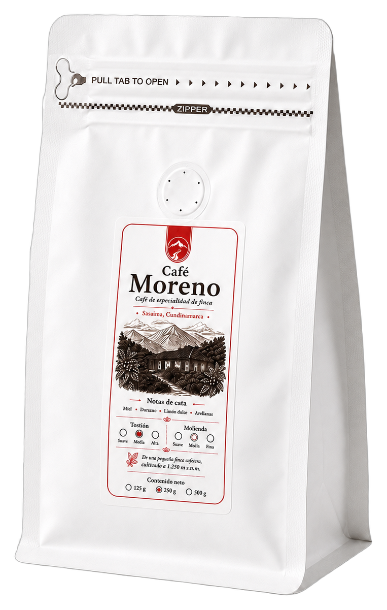 Empaque original de Café Moreno, presentación de 250 g